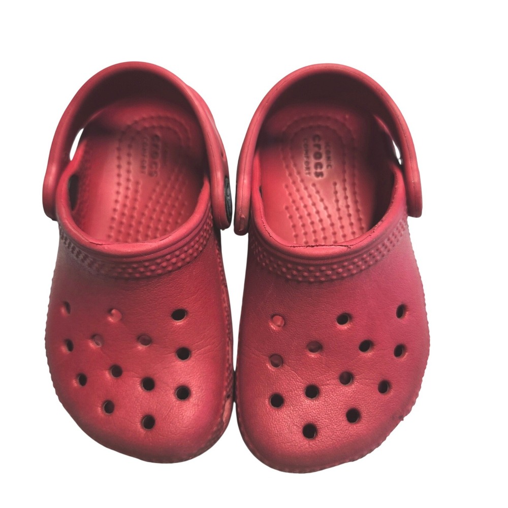 Crocs Classic Clog Toddler 6 baby Red Slip On Shoes Kids Lightweight Comfort